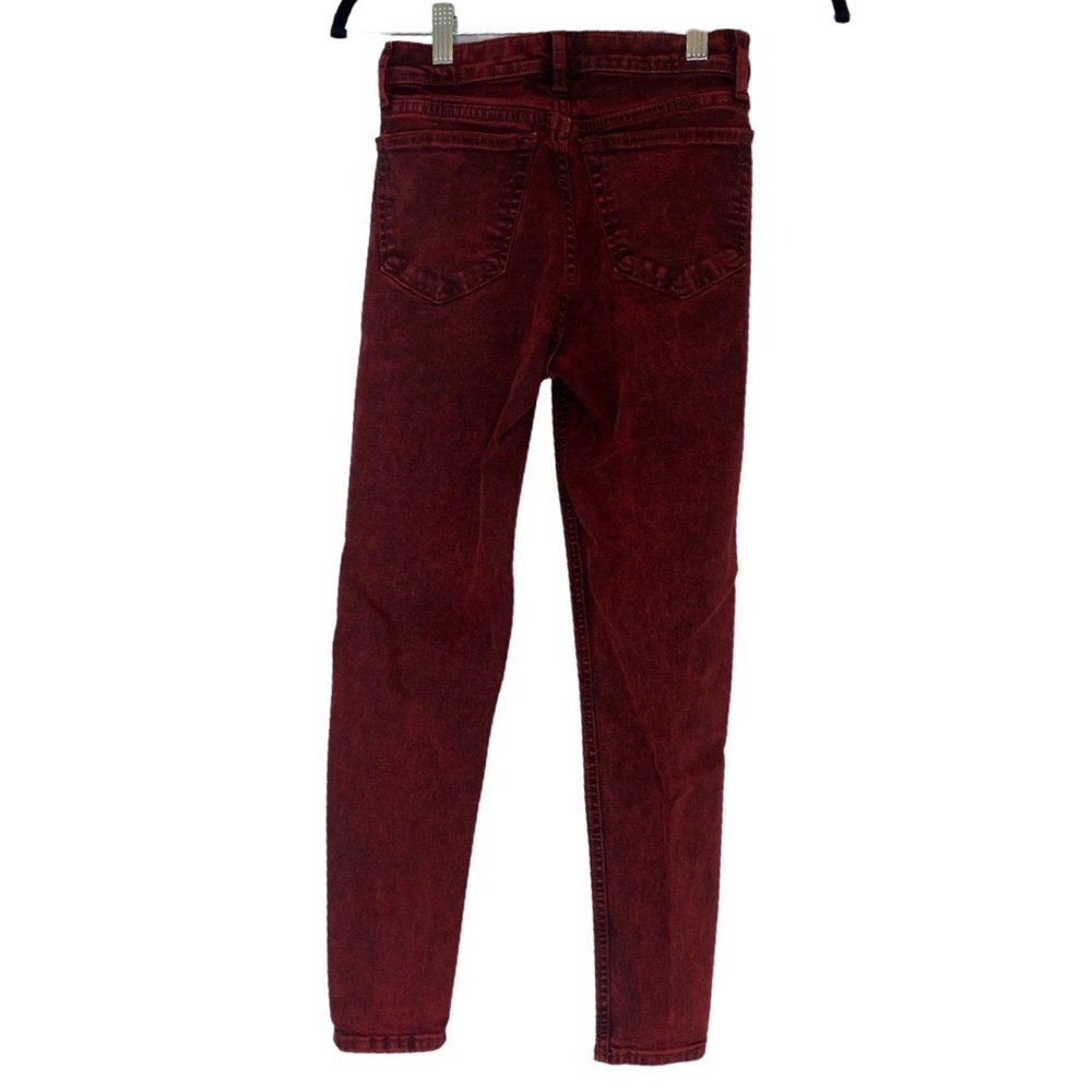 TOPSHOP JAIME- high waist Red Acid Wash Skinny jeans - Picture 4 of 13
